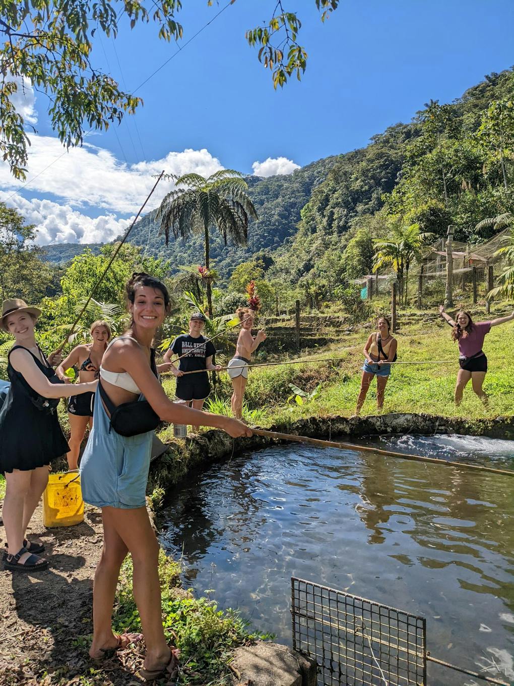 Ball State students fishing abroad in Ecuador in summer 2022. Ashley Coker, Photo Provided.