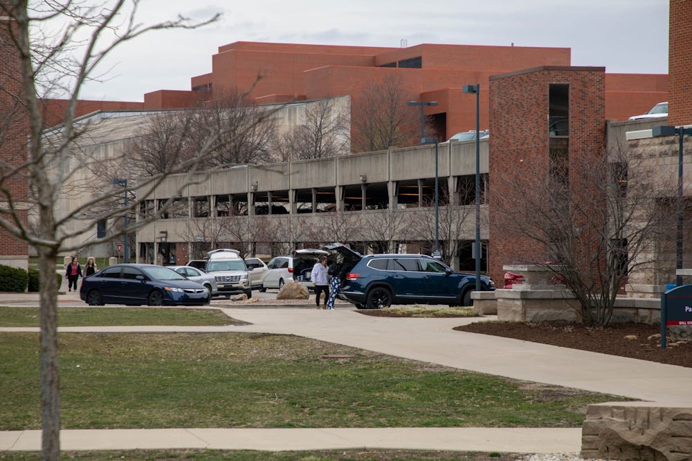 <p>Ball State's campus has a variety of parking garages and lots for student and staff use with parking passes. <strong>Jaden Whiteman, DN File</strong></p>