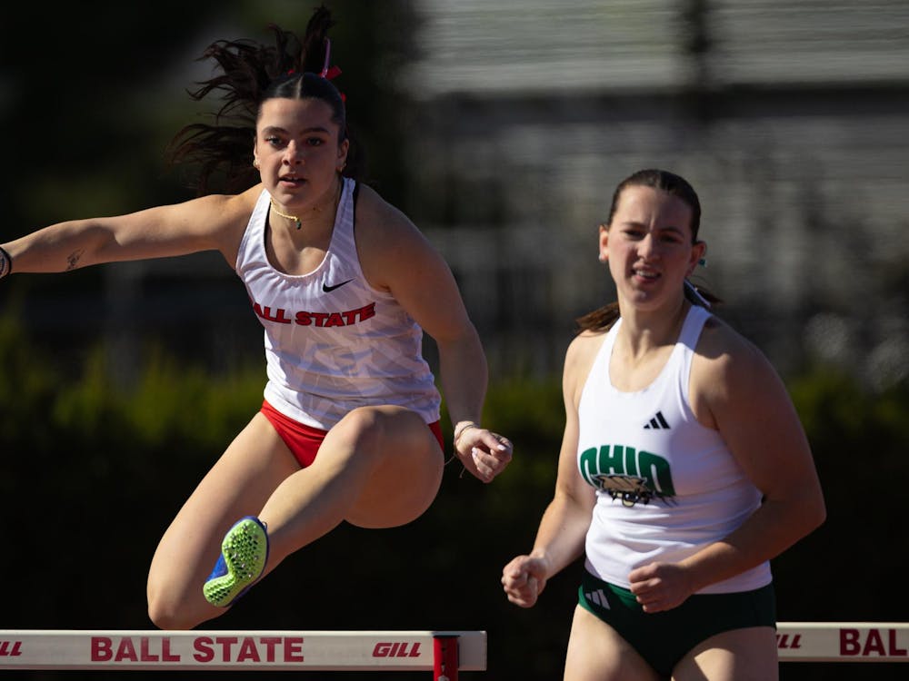 Ball State junior Leila Molitor jumps during the We Fly Challenge on April 12 at Briner Sports Complex. Titus Slaughter, DN