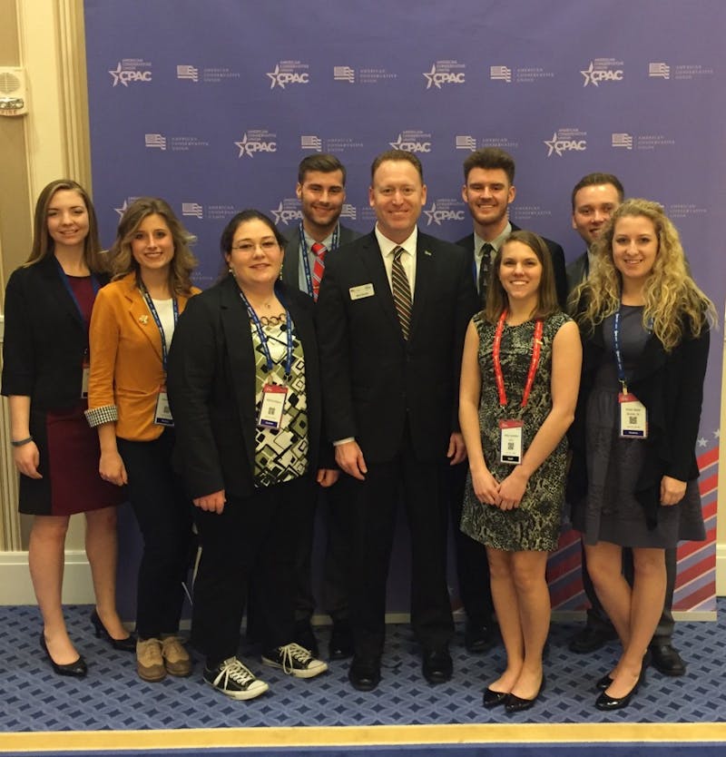 The Ball State College Republicans pose with Matt Smith, a BSU alumnus and member of American Conservative Union, at the Conservative Political Action Conference that began on Feb. 22. Patrick Calvert // DN