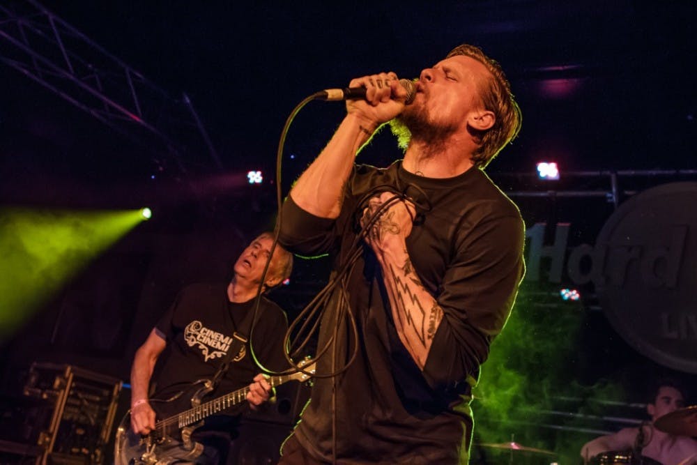 Mike Vallely of Black Flag performs during a concert. Vallely is the lead singer for the hardcore punk band. PHOTO PROVIDED BY KAREN MANDALL