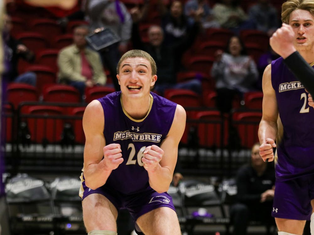 Ball State mens volleyball match vs. McKendree University on Feb.12 in Worthen Arena. The ninth-ranked team earned a 3-1 victory over McKendree University, continuing an unbeaten streak of conference wins.