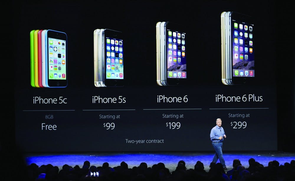 Apple Vice President Phil Schiller introduces new products, including the iPhone 6, during a special event in Cupertino, Calif., on Tuesday, Sept. 9, 2014. (Xinhua/Zuma Press/MCT)