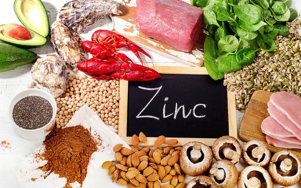 Foods Highest in Zinc. Healthy eating. Top view