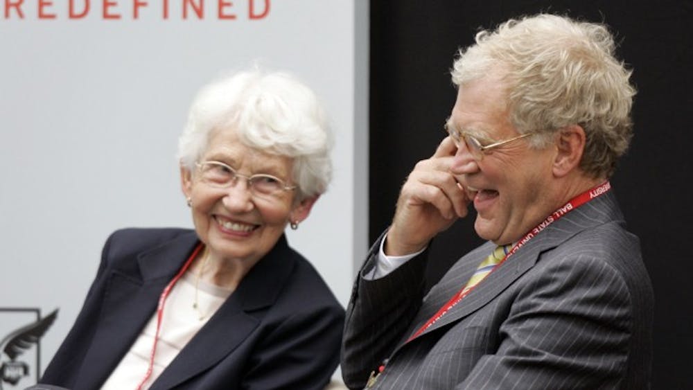 <p>Dorthy Mengering, the mother of Ball State alum David Letterman, has passed away at age 95, according to <a href="http://www.hollywoodreporter.com/news/obit-dorothy-mengering-dead-795160">Hollywood Reporter</a>.&nbsp;Mengering was a “correspondent” for Letterman’s show at three Winter Olympics &mdash; in 1994, 1998 and 2002. Variety&nbsp;// Photo Courtesy</p>