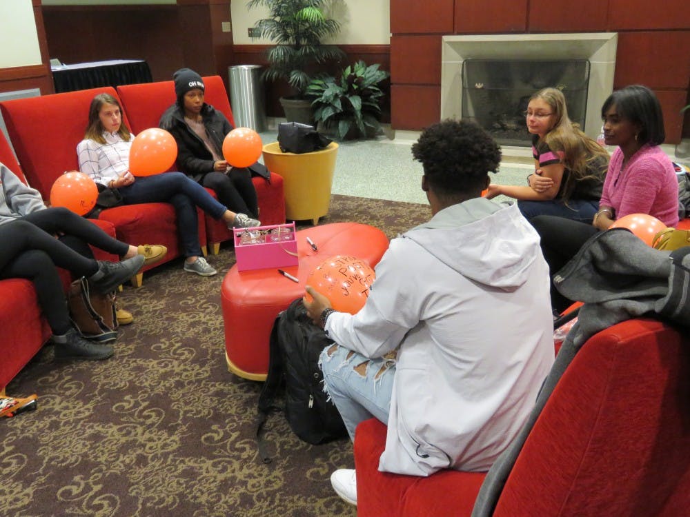 Ball State's Winner After Loss share stories in remembrance of loved ones lost because of breast cancer. In Delaware County from 2011-2015, there were 376 new cases of female breast cancer. Rohith Rao, DN