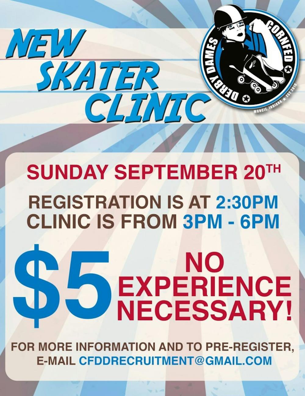 <p>Cornfed Derby Dames is hosting a clinic to help teach potential skaters. They will also debunk some myths about the sport on Sept. 20 at the Gibson Skating Arena in Muncie. <em>PHOTO COURTESY OF FACEBOOK</em></p>