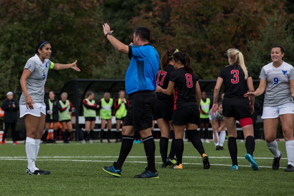 Ball State soccer took on the University at Buffalo Sunday, Oct. 14, 2018, where they defeated the Bulls 1-0 with the only goal scored by Kennedy Metzger in the first half.

From the sound of the whistle all the way to full time, the Cardinals and Bulls fought to try and change the score drawing an accumulative 24 fouls. Ball State had a total of 15 shots throughout the game and Buffalo had 10. This game marked the fourth consecutive win for the Cardinals bringing their overall season record to 9-3-2.&nbsp;

Their next two games will be away at Central Michigan on the 18th and Eastern Michigan on the 21st.