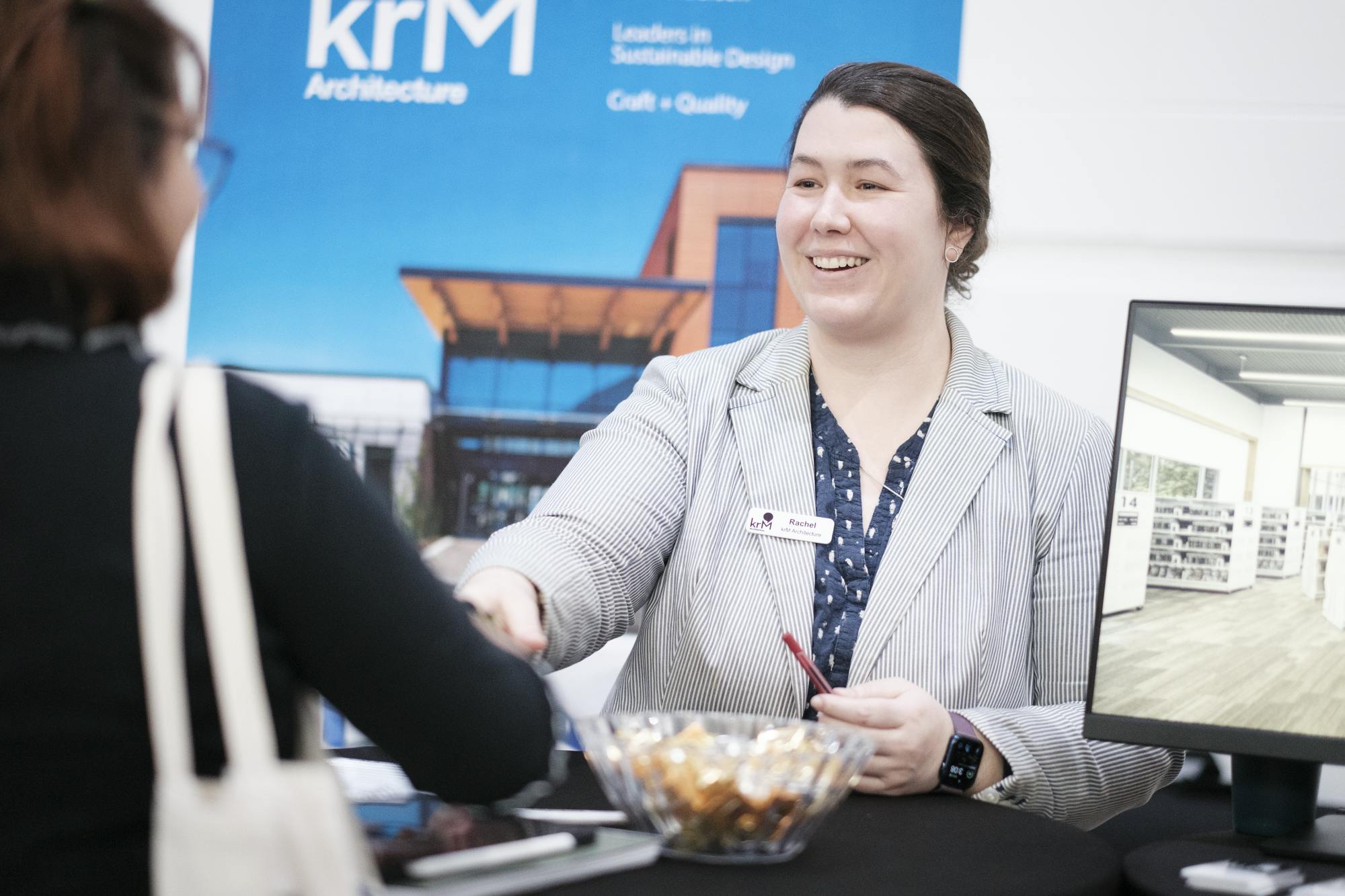 The ECAP job fair takes place in the concourse of Worthen Arena on February 12, 2025. Photo by Bobby Ellis/Ball State University