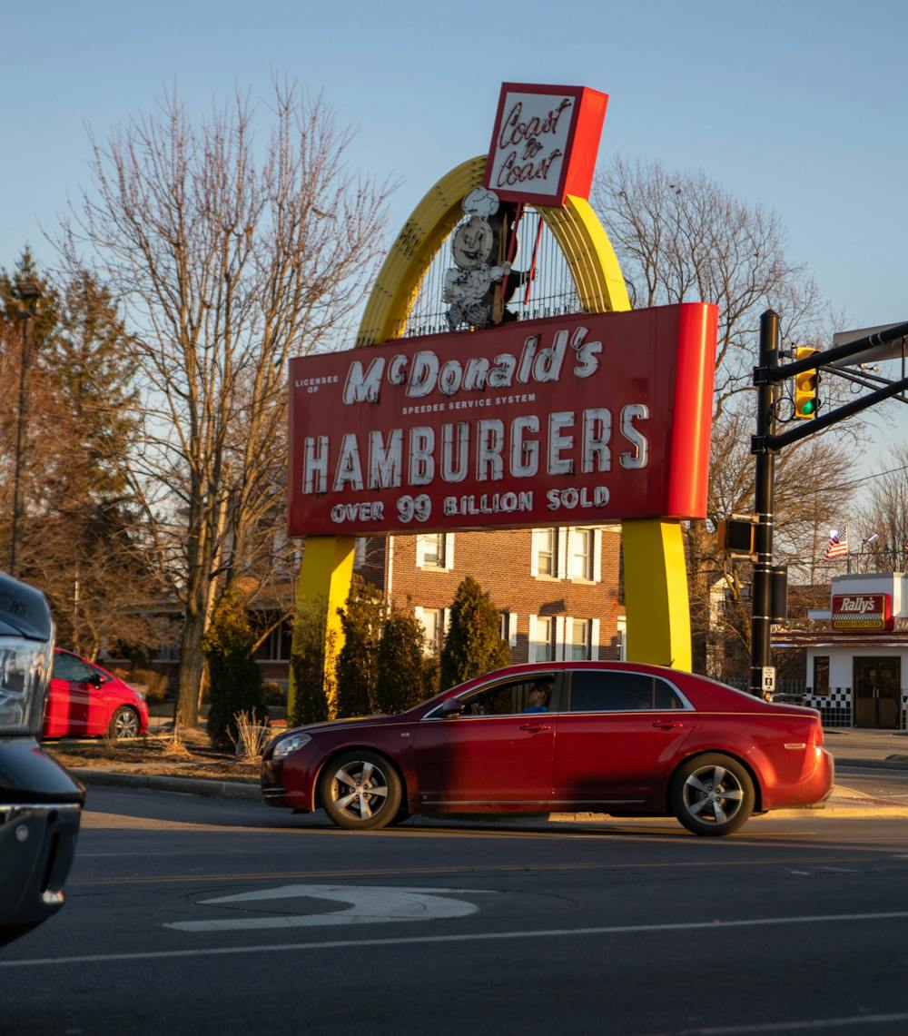 The original golden arch sign sits in front of the East Charles Street McDonald&#x27;s in Muncie, March 9, 2021. The sign was installed in 1958 when the building opened. Jaden Whiteman, DN