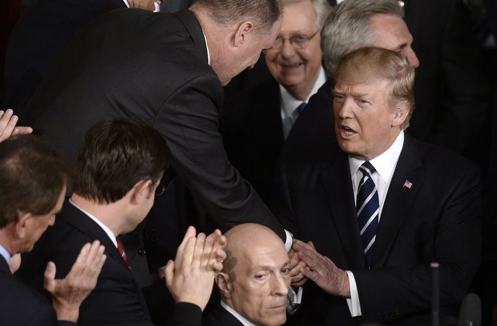 U.S. President Donald J. Trump delivers his first address to a joint session of Congress on Tuesday, Feb. 28, 2017 at the Capitol in Washington, D.C. (Olivier Douliery/Abaca Press/TNS)