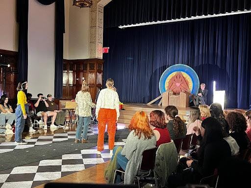 The cast takes on the opening scene of “Veal.”