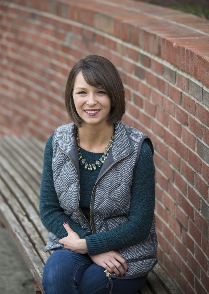 Emily Halley, the future SGA treasurer, originally from Goshen, Ind., grew up close to her mom and dad as an only child. Halley is&nbsp;the president and founder of Women in Business at Ball State.&nbsp;DN PHOTO BREANNA DAUGHERTY