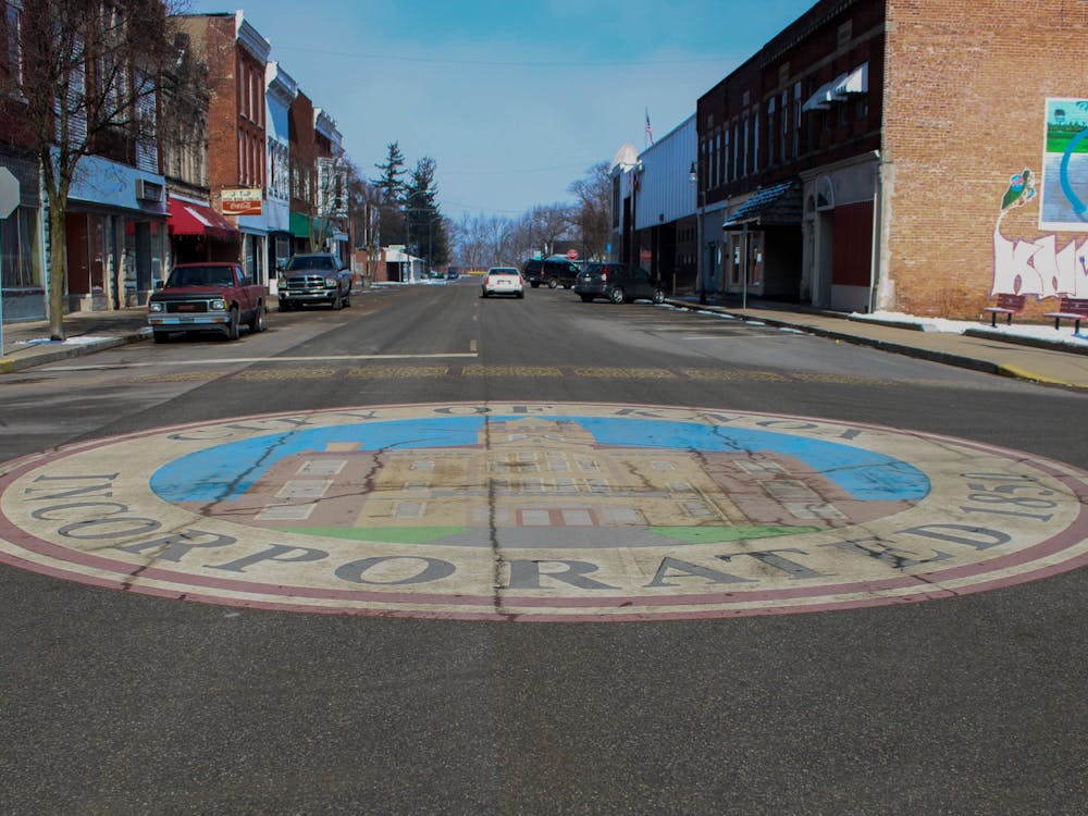 The Knox city center is decorated with a painting of the Starke Circuit Court Feb. 16, 2020, in Knox, Indiana. Jaden Whiteman, DN