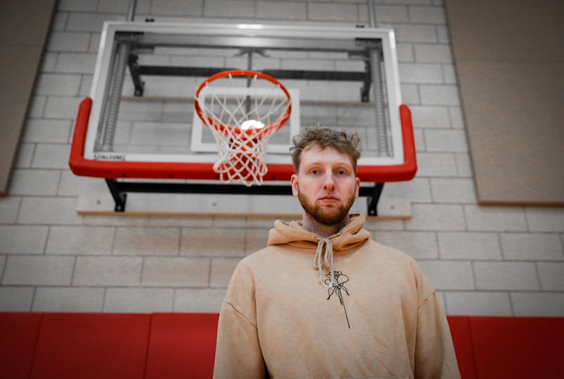 Fourth-year Ball State basketball center Ben Hendricks photographed Jan. 21 at Dr. Don Shondell Practice Center. Hendricks is originally from Canada in Mississauga, Ontario. Andrew Berger, DN 