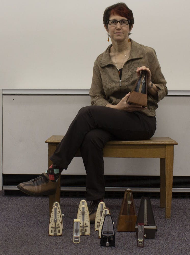 Associate Professor of Music Composition Amelia Kaplan has collected 10 metronomes for her concert in December at Sursa Performance Hall. If Kaplan bought all 100 metronomes, then she would have spent around $2,000. Patrick Murphy,DN