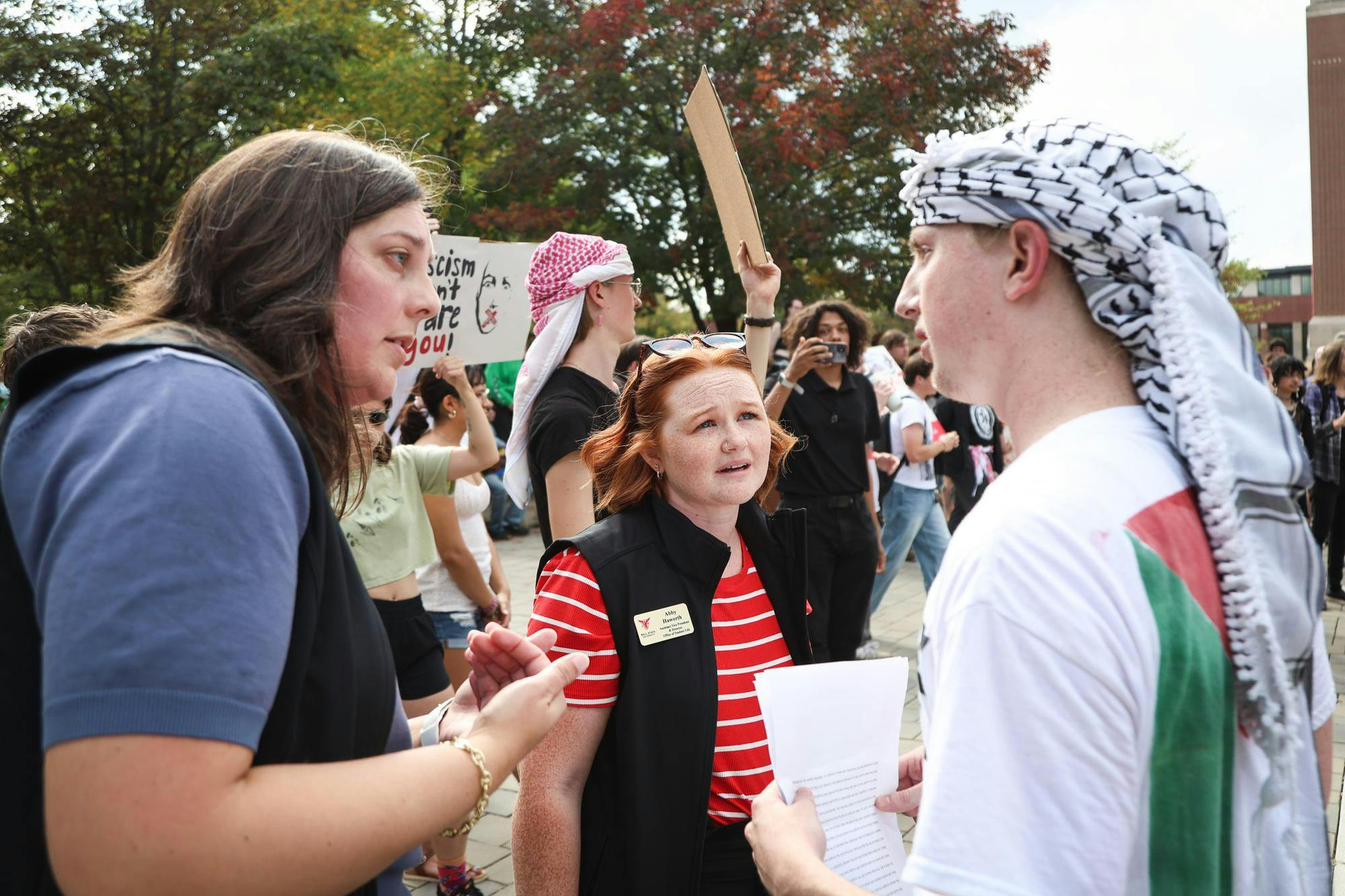 Students, community members protest university's free speech stance ...