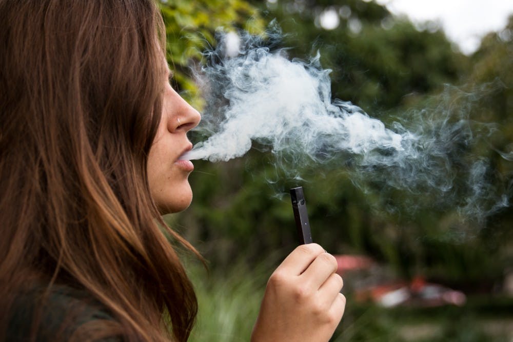 <p>New Ball State study shows increasing cigarette taxes lead to a decrease in e-cigarette purchases. The study found that a $1 increase in cigarette excise tax reduces the probability that a household purchases e-cigarette products by about 22 percent. <strong>Eric Pritchett, DN</strong></p>