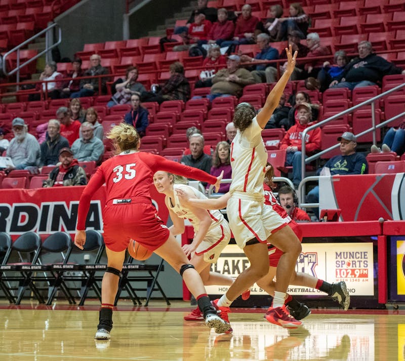 Sophomore forward Thelma Dis Agustsdottir runs towards the paint, Jan. 25, 2020, in John E. Worthen Arena. Dis Agustsdottir scored 19 points against the RedHawks. Jaden Whiteman, DN