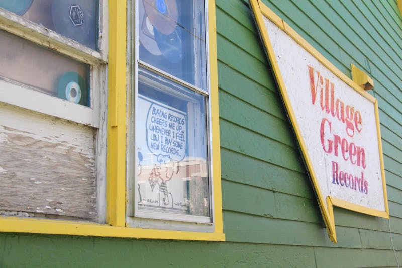 Village Green Records closed in-store visits in late March due to the COVID-19 pandemic, but has continued their business through online ordering and curbside pickup. They plan to do more sidewalk sales in the future to continue their business safely. Photo by Adele Reich.