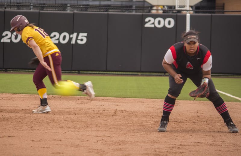 The Cardinals took on Central Michigan in a double header April 21 at the softball field at First Merchant's Ballpark Complex. Ball State won both games 2 to 1.
