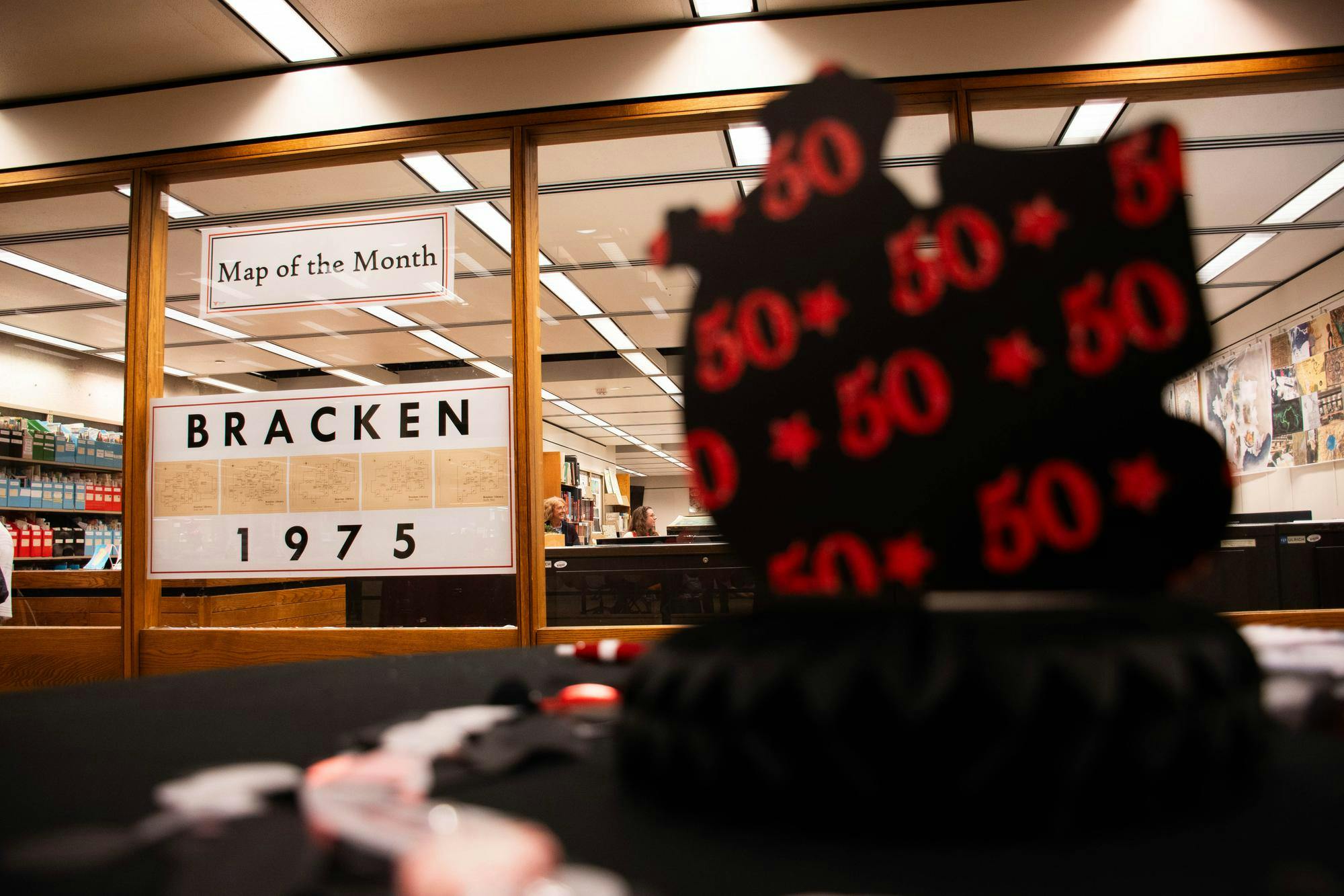 The staff of Bracken Library hosted the library's 50th birthday Sept. 9 on the second floor of Bracken Library. The library was decorated with many traditional birthday decorations, and even had letters you could fill out as a birthday gift for the celebration. Kadin Bright, DN