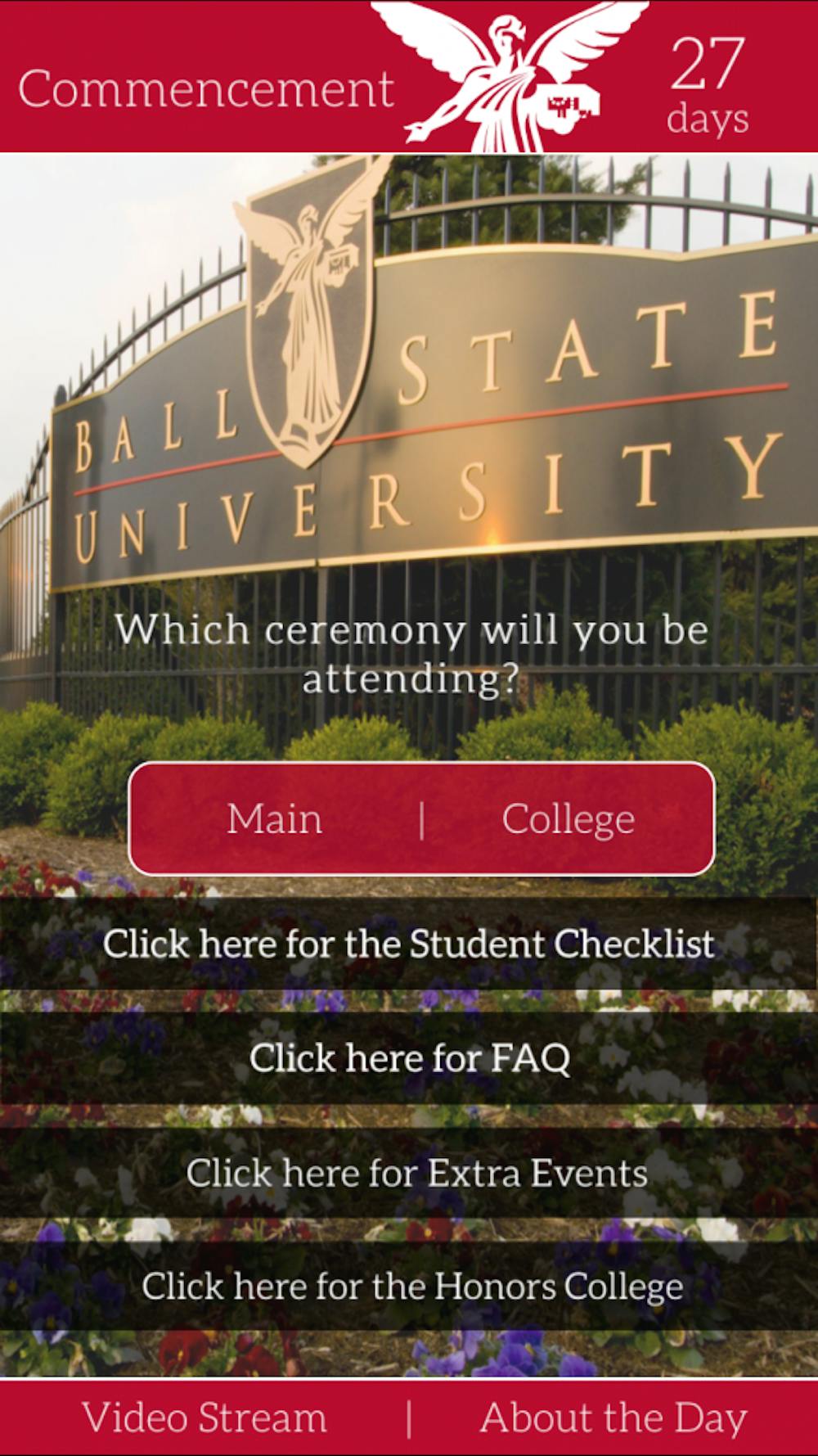 PHOTO COURTESY OF BALL STATE UNIVERSITY COMMENCEMENT APP