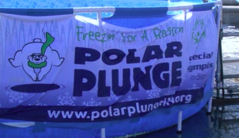 Special Olympics and Phi Sigma Kappa’s less-than Polar Plunge takes place at University Green