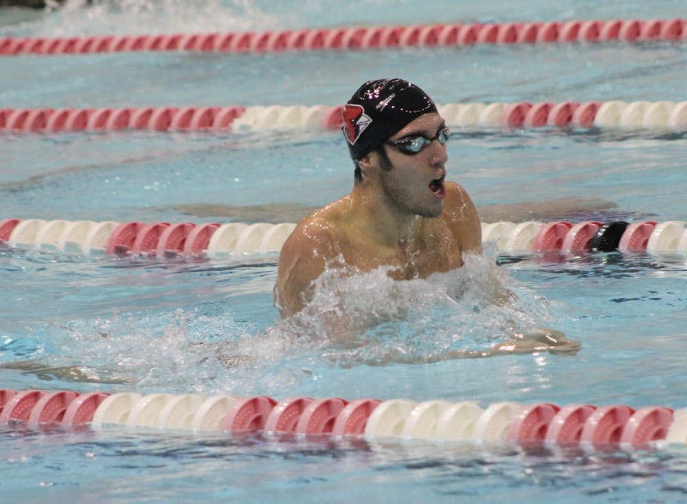 <p>Ball State's men's swim and dive team will compete against Notre Dame for the Cardinal's final home meet&nbsp;on Feb. 3. This meet is also the seniors last home meet at Lewellen Aquatic Center. <em>Patrick Murphy // DN File</em></p>