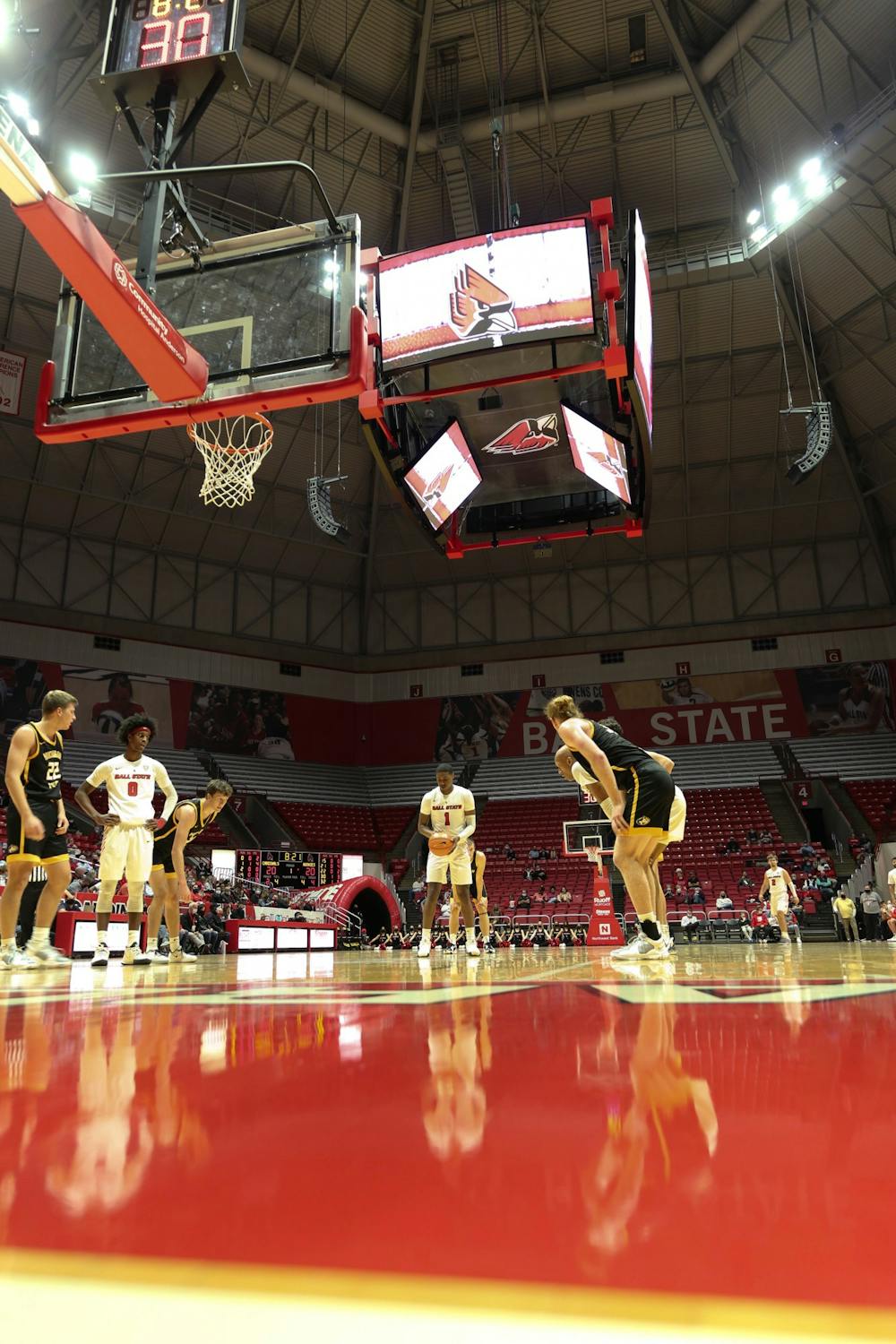 Ball State Men's Basketball faced off against the Michigan Tech on Nov. 3 at Worthen Arena. The Huskies beat the Cardinals 70-69.