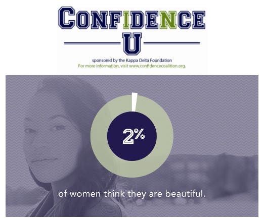 Ball State's Panhellenic Council received a $5,000 Confidence U grant through the Kappa Delta Confidence Coalition. The grant will be used to spread messages of body positivity and mental health awareness. confidencecoalition.org // Photo Courtesy