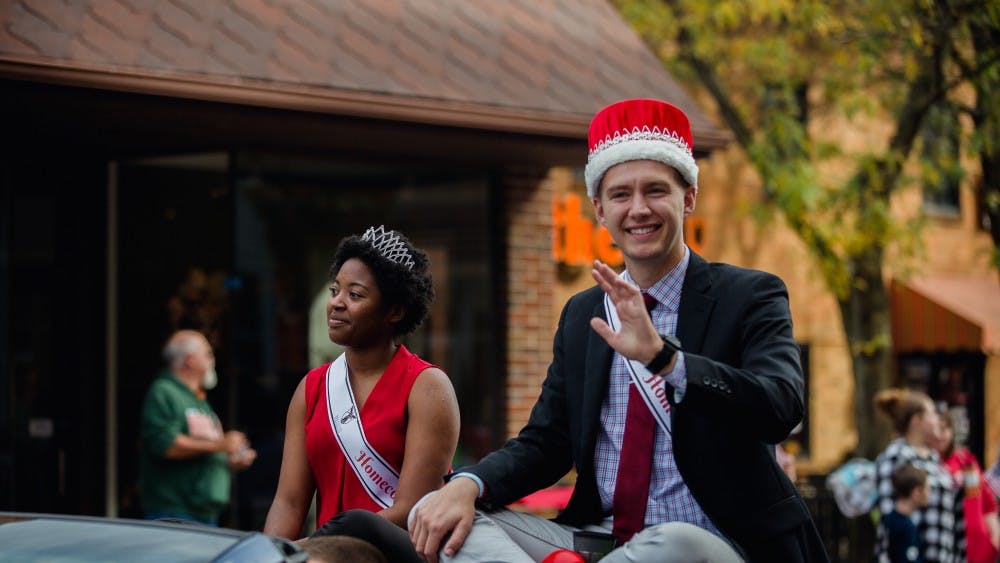 The annual Homecoming Parade traveled from Muncie Central High School through campus on Oct. 21, 2017, to start off the day's Homecoming festivities. Local businesses, community leaders and campus organizations created floats to go along with the year's theme "Around the World." Reagan Allen, DN