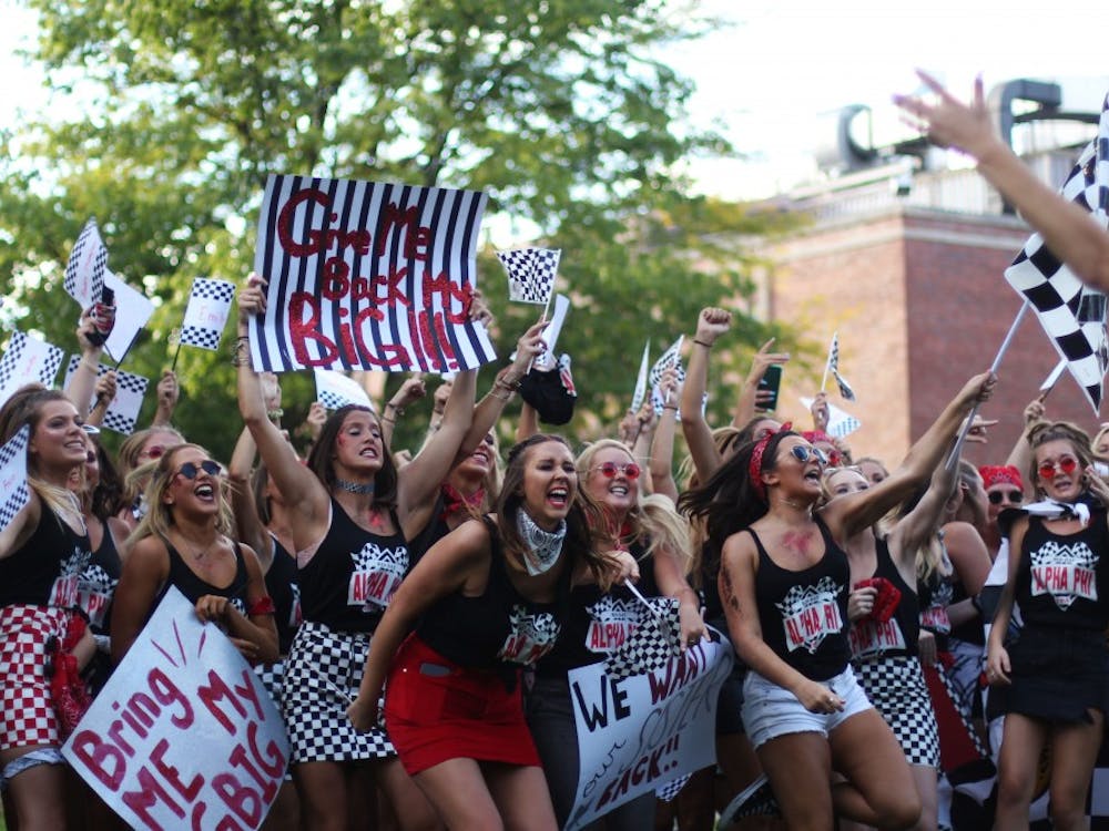Ball State University sororities welcome home new members Sunday, Sept.16, 2018 at the Quad.