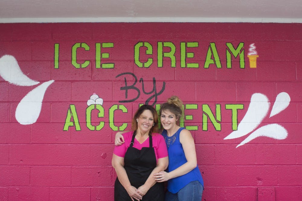 Terry Budaj and Amber White standing out front of their ice cream shop on Tuesday, Sept. 11, 2018, at the location of 1231 South Walnut Street Munice, IN. Terry and Amber just started this business and are looking forward to a successful future. Alex Straw,DN