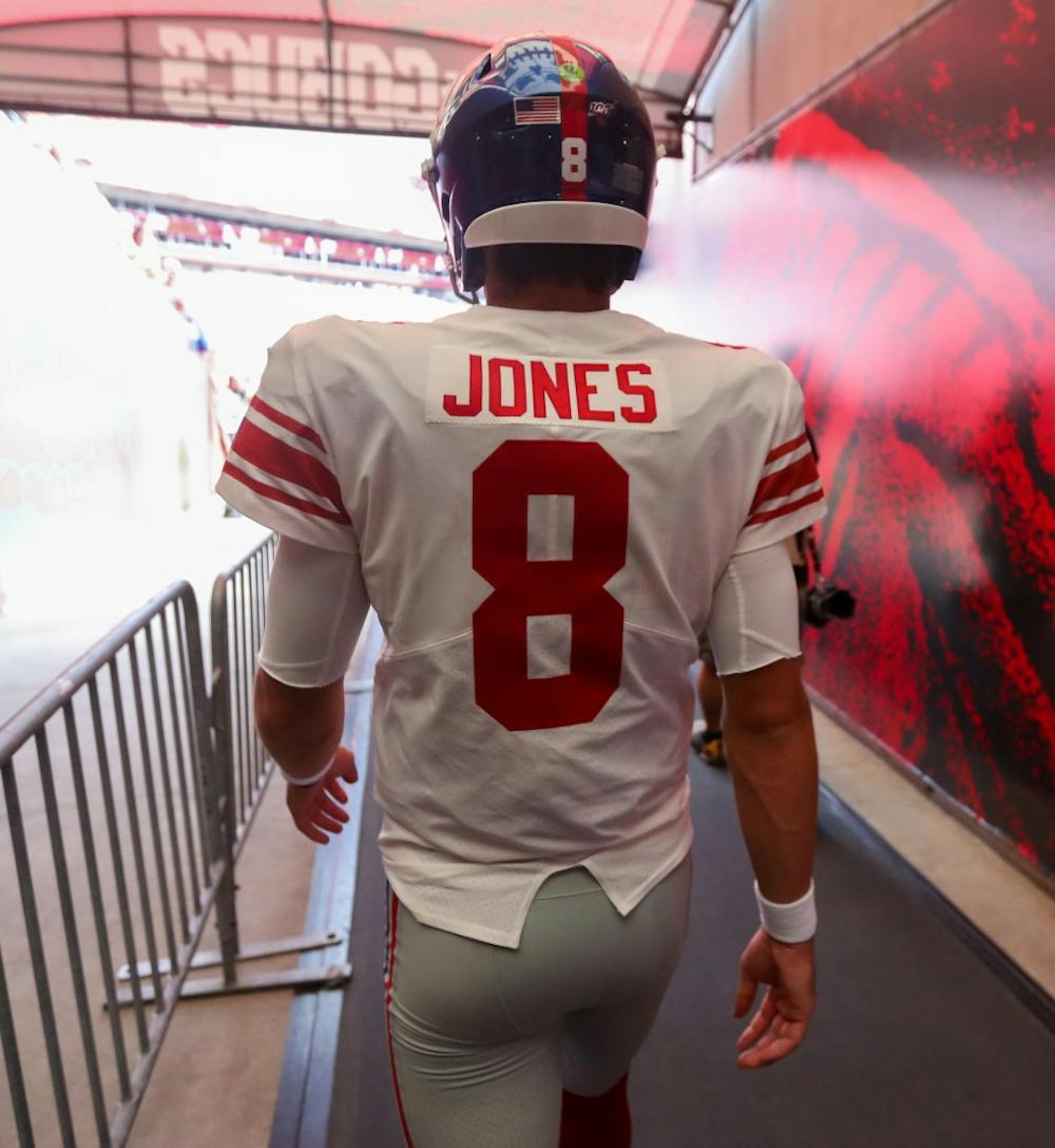 New York Giants quarterback Daniel Jones. (Andrew Mills, NJ Advance Media for NJ.com, TNS)
