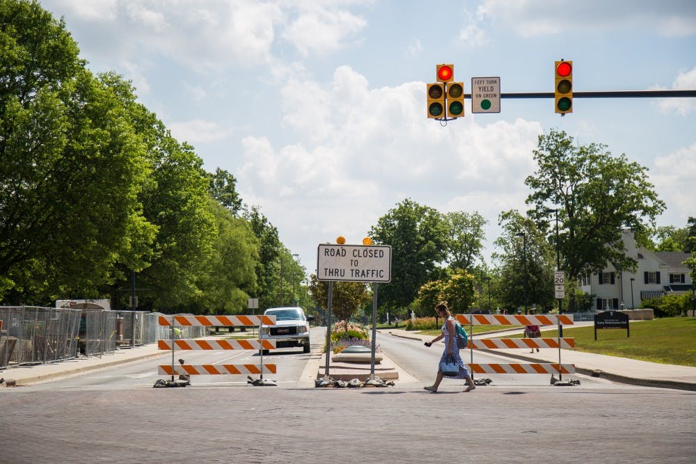 Riverside Ave. between McKinley and Dicks Street is closed off until August 4. It is just one of the many locations on campus undergoing construction. Reagan Allen // DN