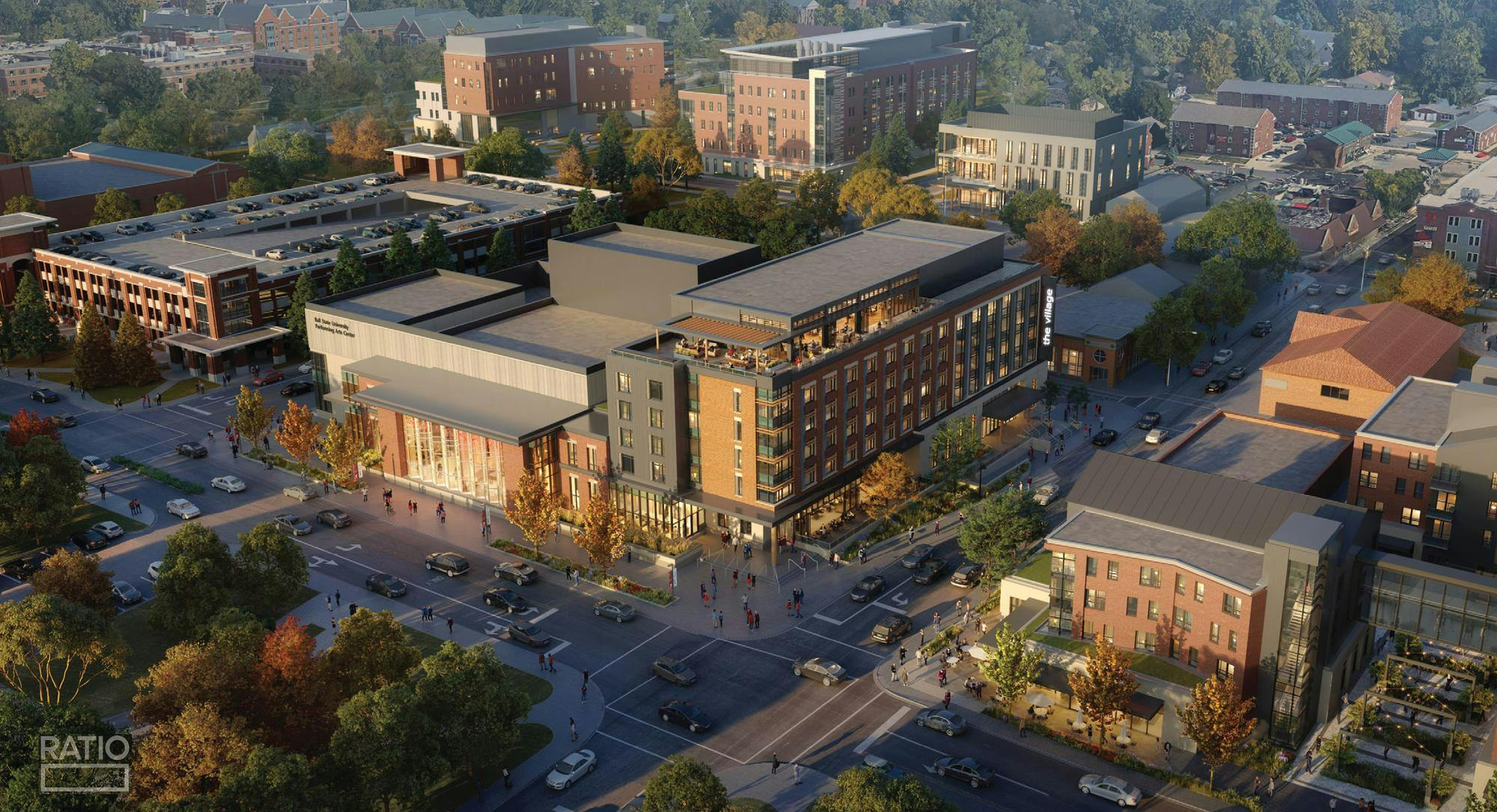 A rendering of the new Ball State University Performing Arts Center. Photo courtesy of Ball State Marketing & Communications. 