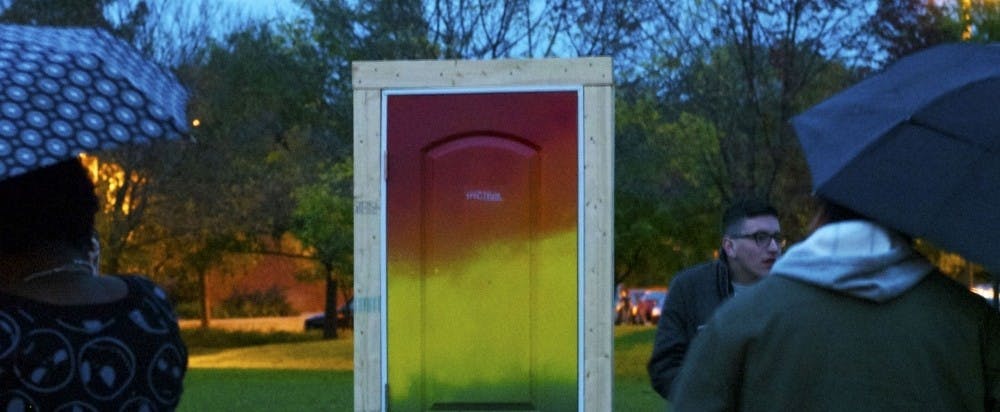 <p>Spectrum hosted their Coming Out Day celebration on Oct. 9, and students shared their own coming out stories and walked through the rainbow door. </p>