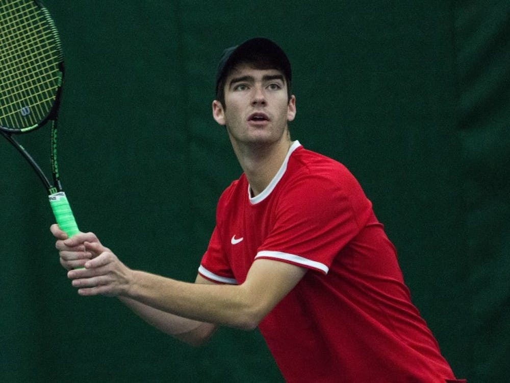 Senior Andrew Stutz won in straight sets during the match against Eastern Illinois' Jared Woodson on Jan. 22 at Muncie's Northwest YMCA. Ball State takes on Western Michigan on&nbsp;Friday, March 23 and Toledo on Saturday, March 24.&nbsp;Grace Ramey // DN File