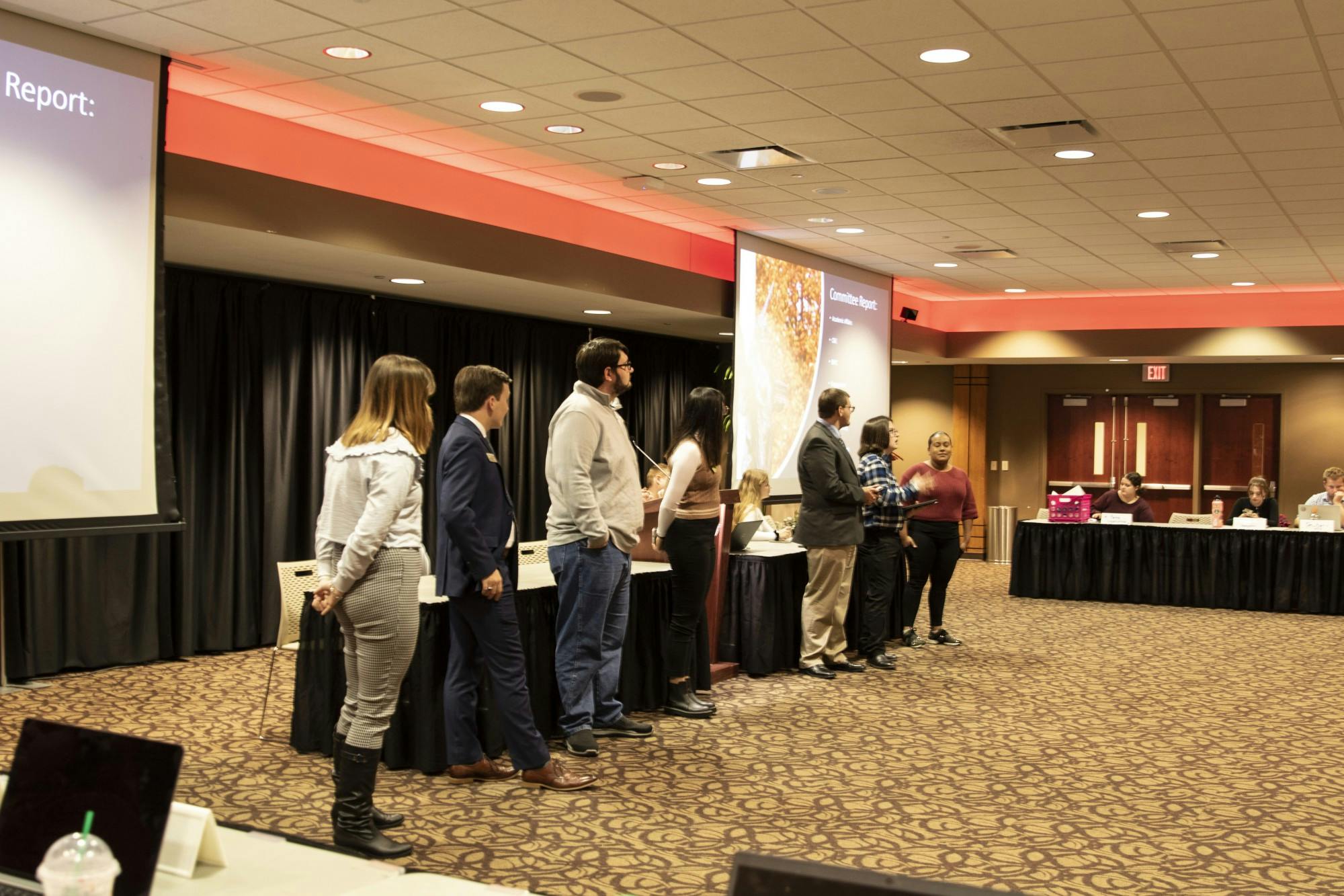 Ball State&#x27;s Student Government Association&#x27;s (SGA) committees give their report to the rest of the senate Oct. 19. 2022 in the L.A. Pittenger Student Center. There are six committees in SGA. DN, Zach Carter
