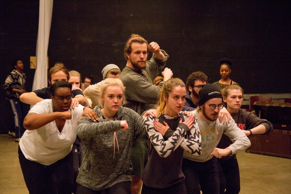 The Department of Theatre and Dance rehearses in Strother Theatre for their performance of Pericles. The show be performed Feb. 16-18. Kaiti Sullivan, DN