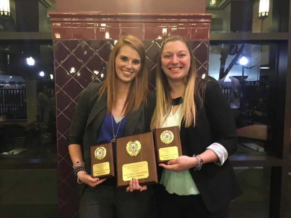 The Ball State&nbsp;debate team won&nbsp;the overall team championship title at the 2016 National Education Debate Association tournament&nbsp;this past weekend at Fullerton College. PHOTO PROVIDED BY ALYSSA BAUER