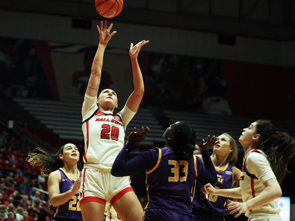 Junior Alex Richard shoots the ball against Tennessee Tech Nov. 6 at Worthen Arena. Richard scored 18 points in the game. Mya Cataline, DN