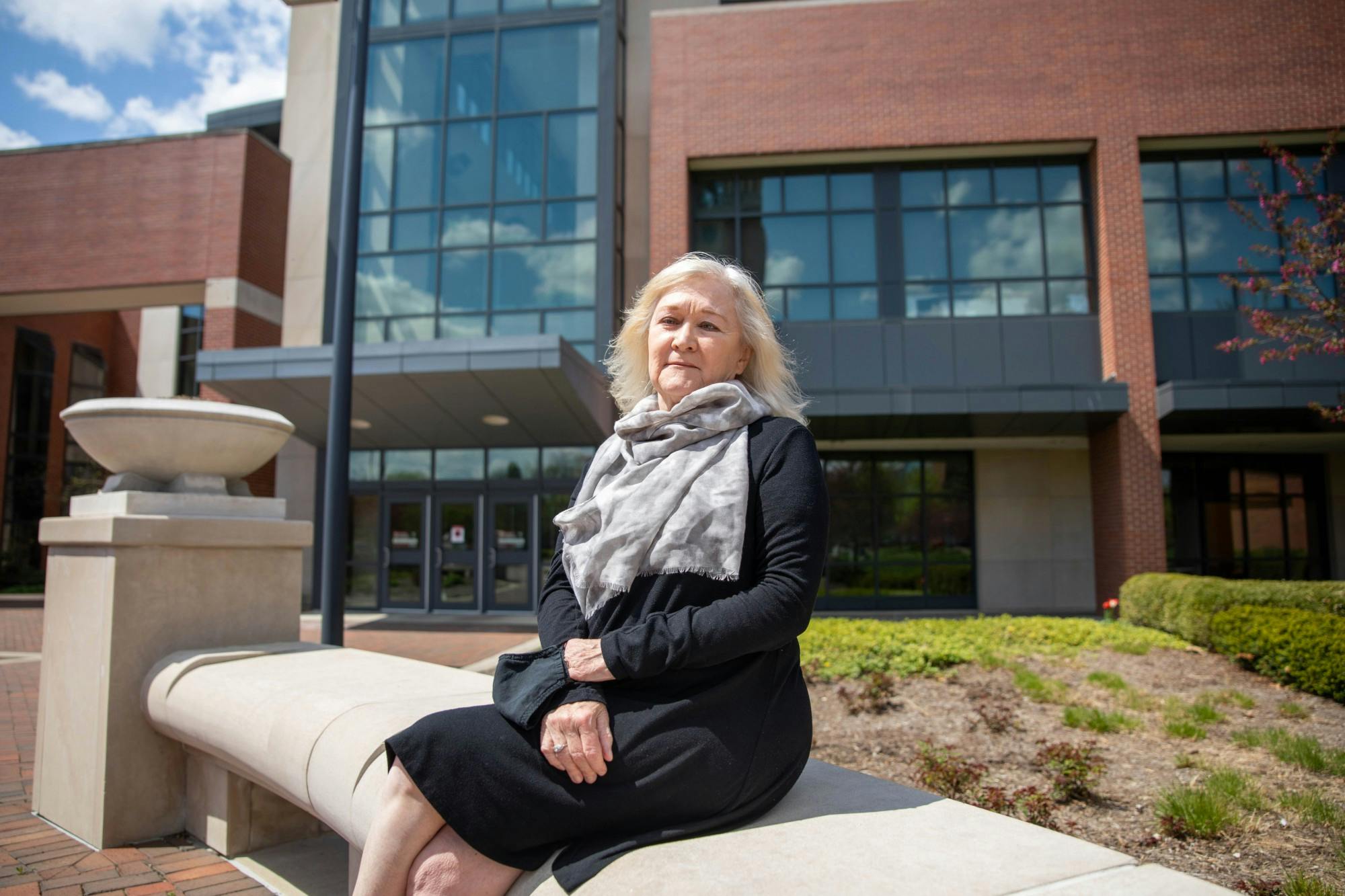 Janet Fick, associate lecturer of construction management, poses for a photo April 19, 2021, outside the David Letterman Communication and Media Building. Fick has been the instructor for Leadership in Energy and Environmental Design (LEED) Lab since its creation in 2015. Jaden Whiteman, DN