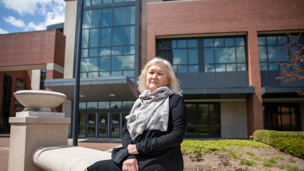 Janet Fick, associate lecturer of construction management, poses for a photo April 19, 2021, outside the David Letterman Communication and Media Building. Fick has been the instructor for Leadership in Energy and Environmental Design (LEED) Lab since its creation in 2015. Jaden Whiteman, DN