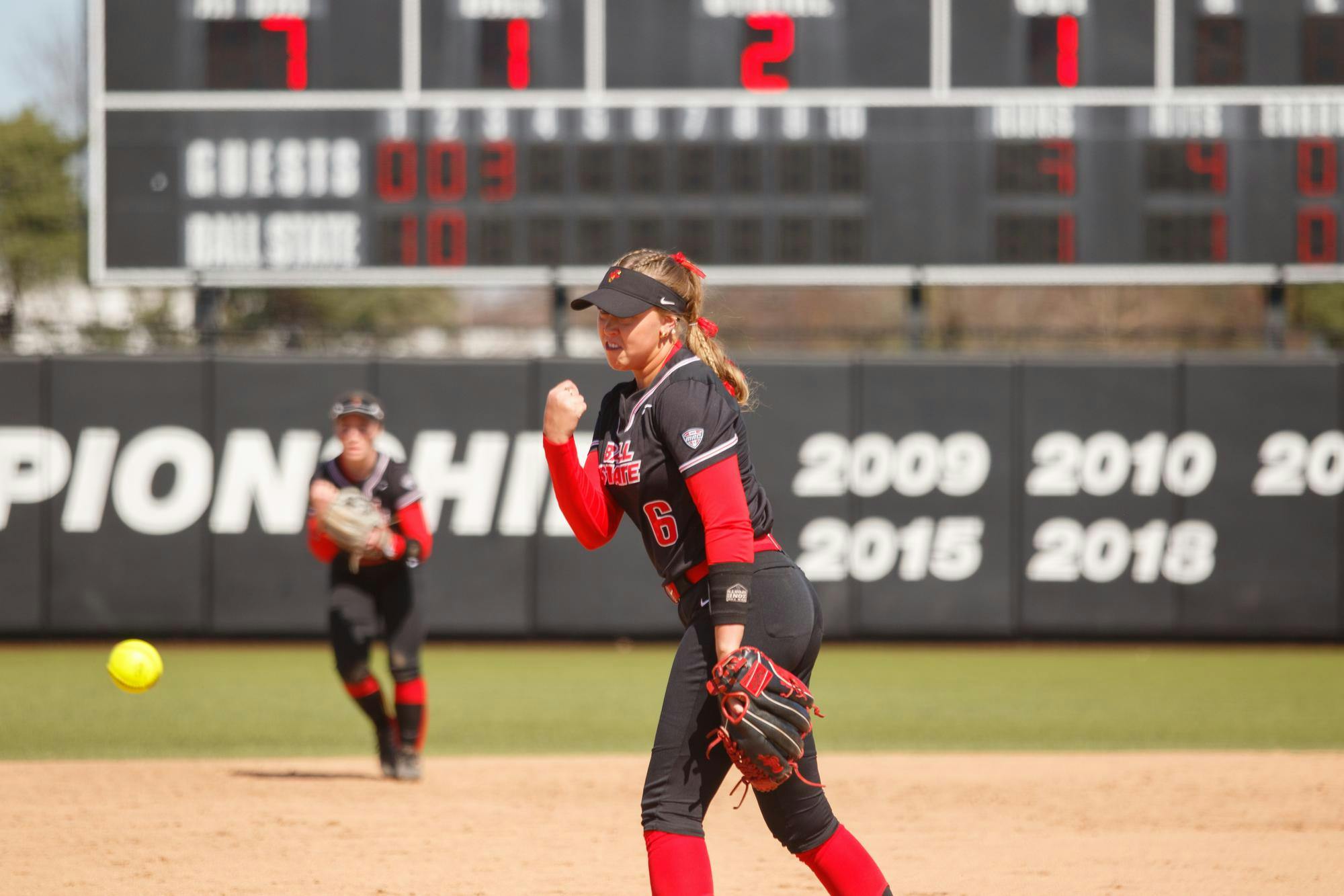 Senior right-handed pitcher Francys King pitches for the Cardinals against Ohio March 16 at First Merchants Bank Ballpark. The Cardinals won 7-5 against the Bobcats. Kate Tilbury, DN