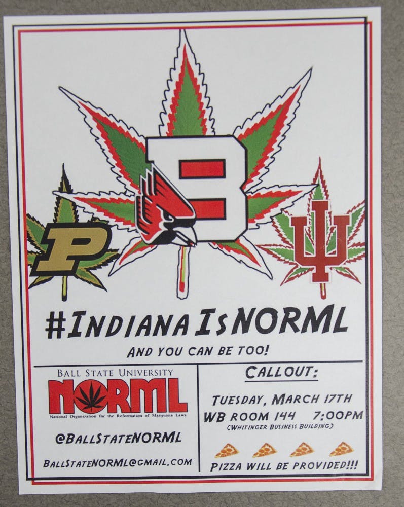 Purdue junior Chris Thompson is starting a Ball State chapter of NORML and is working on starting chapters at Indiana University and Indiana University-Purdue University. NORML stands for the National Organization for the Reformation of Marijuana Laws and aims to legalize marijuana. DN PHOTO