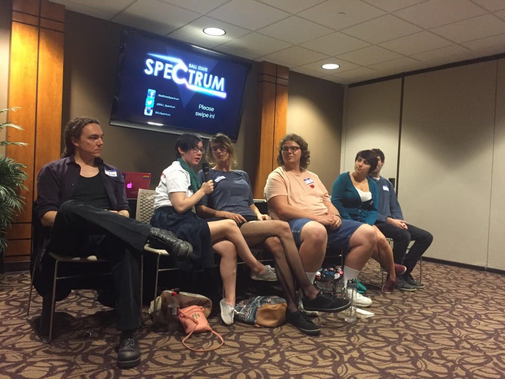 <p>Ball State's Spectrum held a panel Thursday to talk about polyamorous relationships. Polyamorous is a term for all intimate relationships involving more than one person at a time.&nbsp;<em>Maxwell Lewis // DN</em></p>