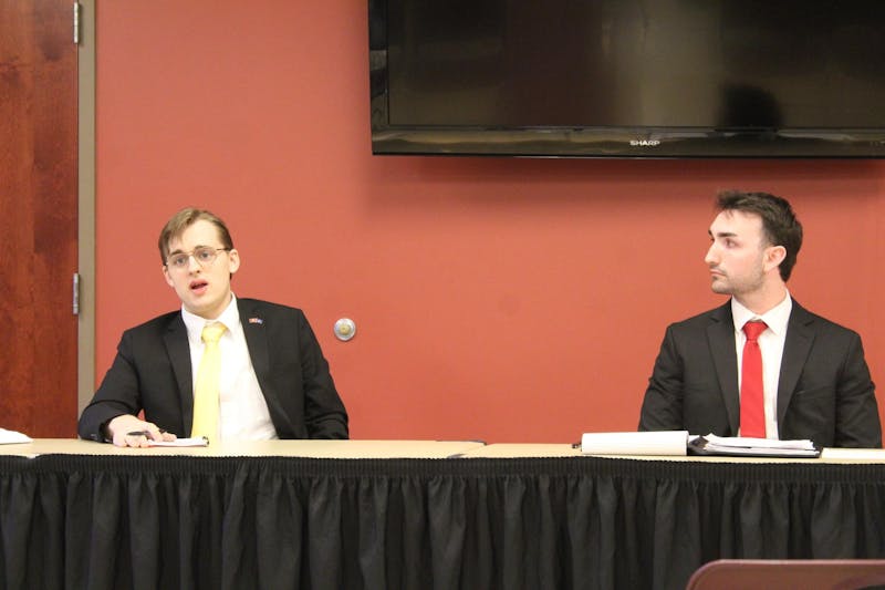 Ball State Student Government Association (SGA) presidential nominees Noah Poole and Samuel Adams debate their platform points and campaign promises. Voting polls open on Feb. 19 at 8 a.m. and close online on Feb. 20 at 5 p.m. Meghan Braddy, DN