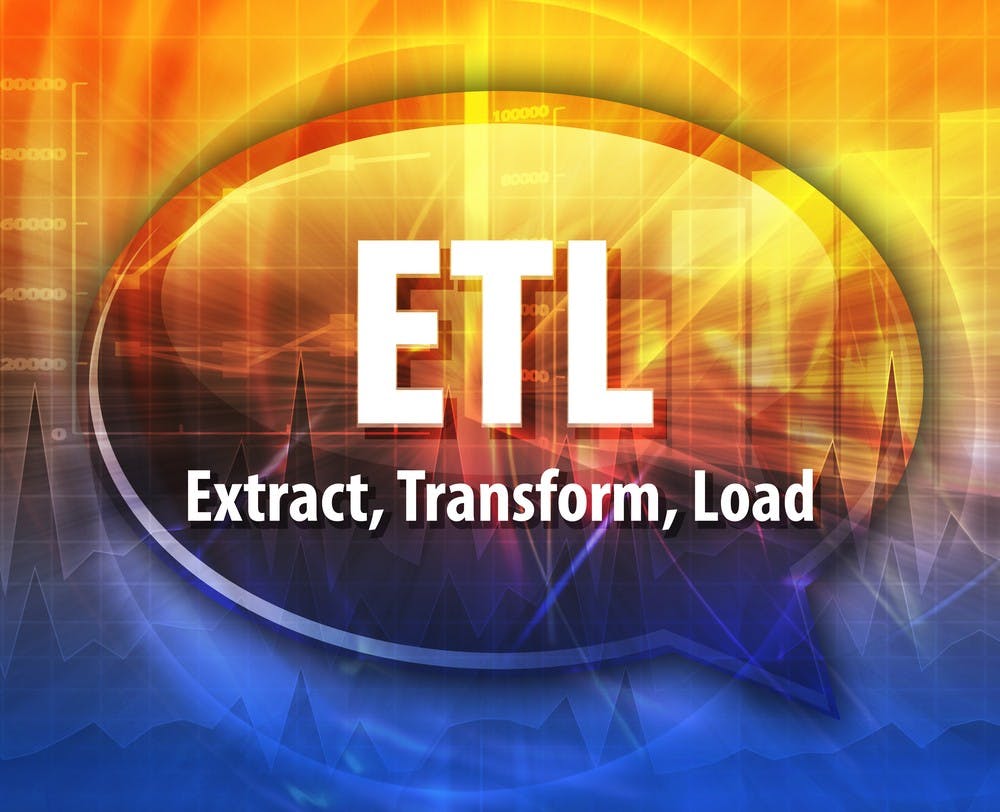 Speech bubble illustration of information technology acronym abbreviation term definition ETL Extract Transform Load